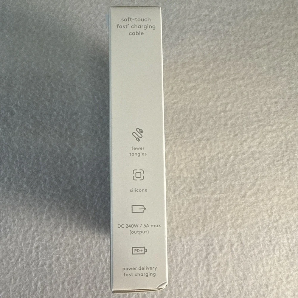 6' USB-C to USB-C Fast Charging Silicone Cable - heyday‎ White Clay